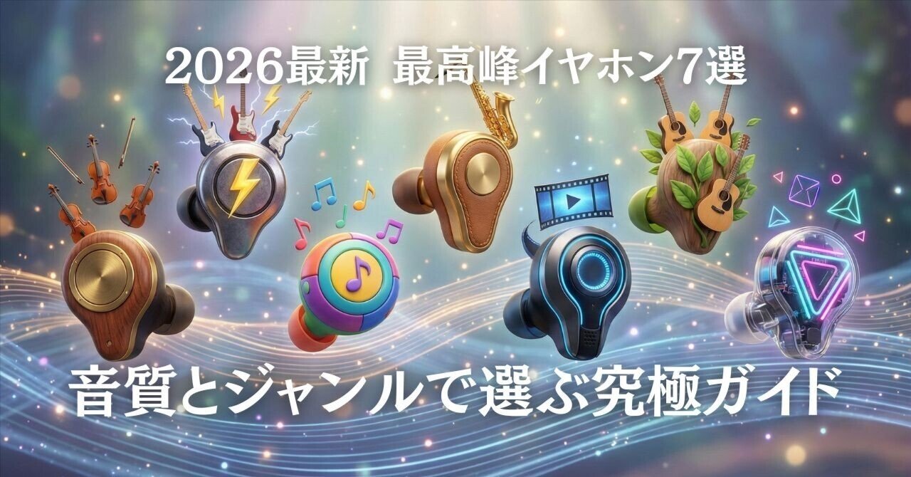 2026年最新】最高峰完全ワイヤレスイヤホン7選：音質と音楽ジャンルで