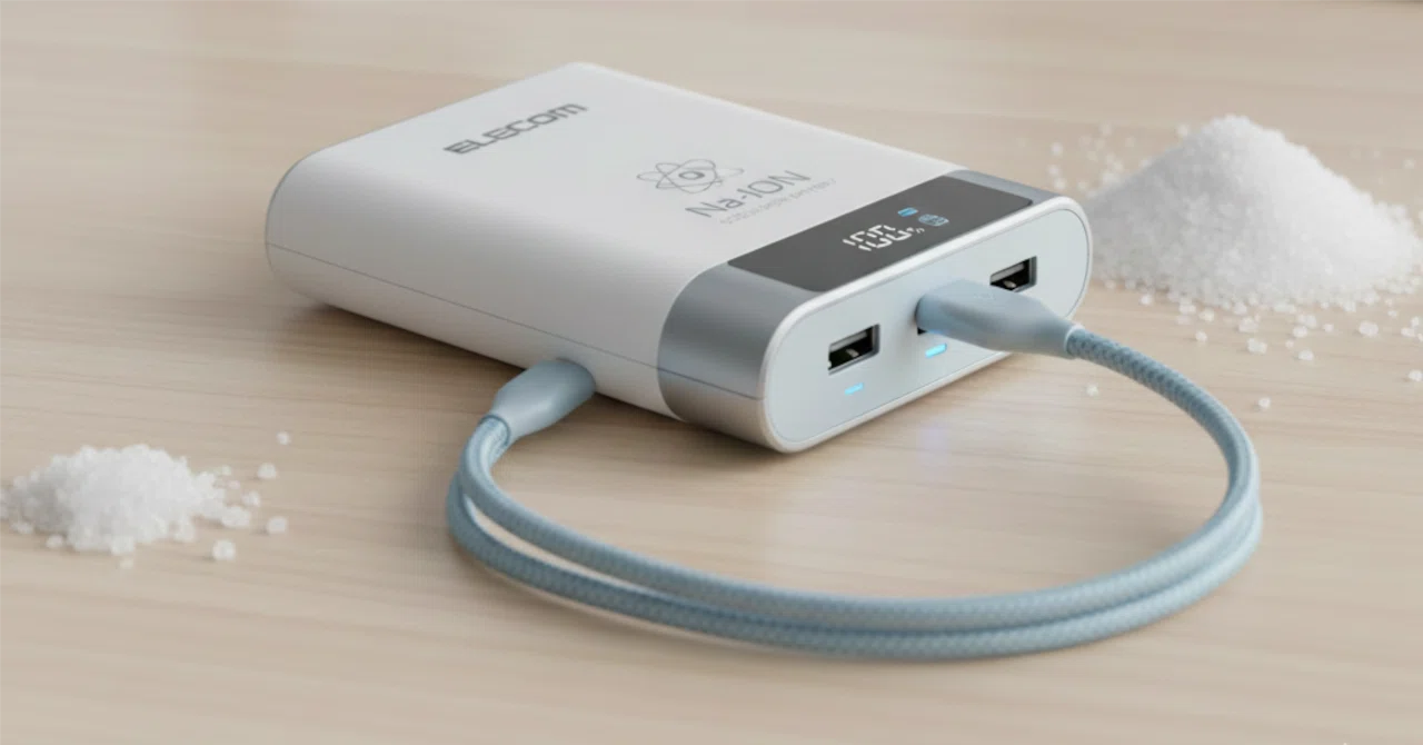 世界初のナトリウムイオン電池・モバイルバッテリ(エレコム製) (2026.1