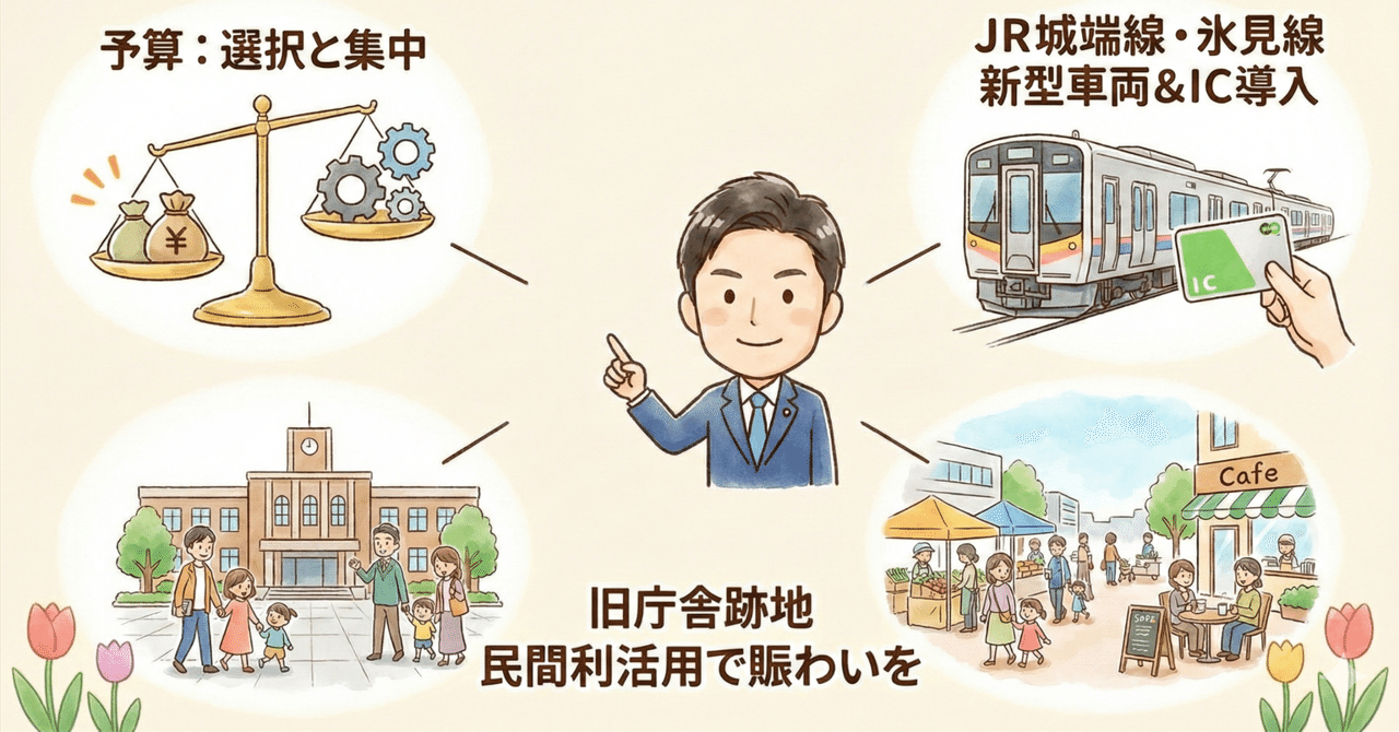 【12月議会振り返り・第4回】砺波の未来をどう描く?「選択と集中」と「鉄道の再構築」 eyecatch