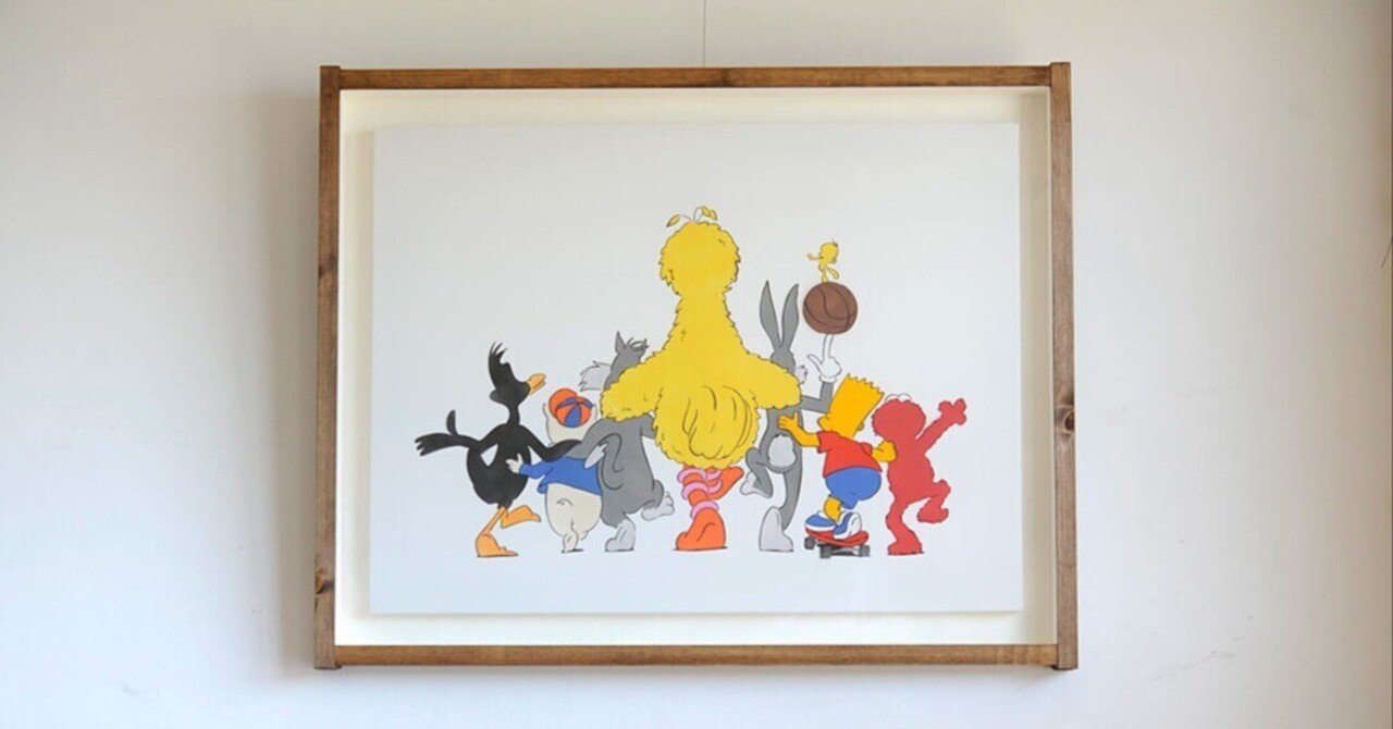 kurry 「For you for me」 キャンバス アート 2枚セット Kurryのsee you tomorrow#2（キャンバス作品）を額装しました