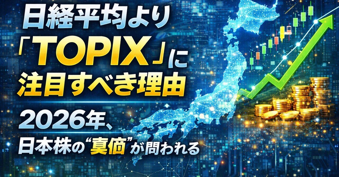 日経平均より「TOPIX」に注目すべき理由。2026年、日本株の“真価”が問われる｜subdued