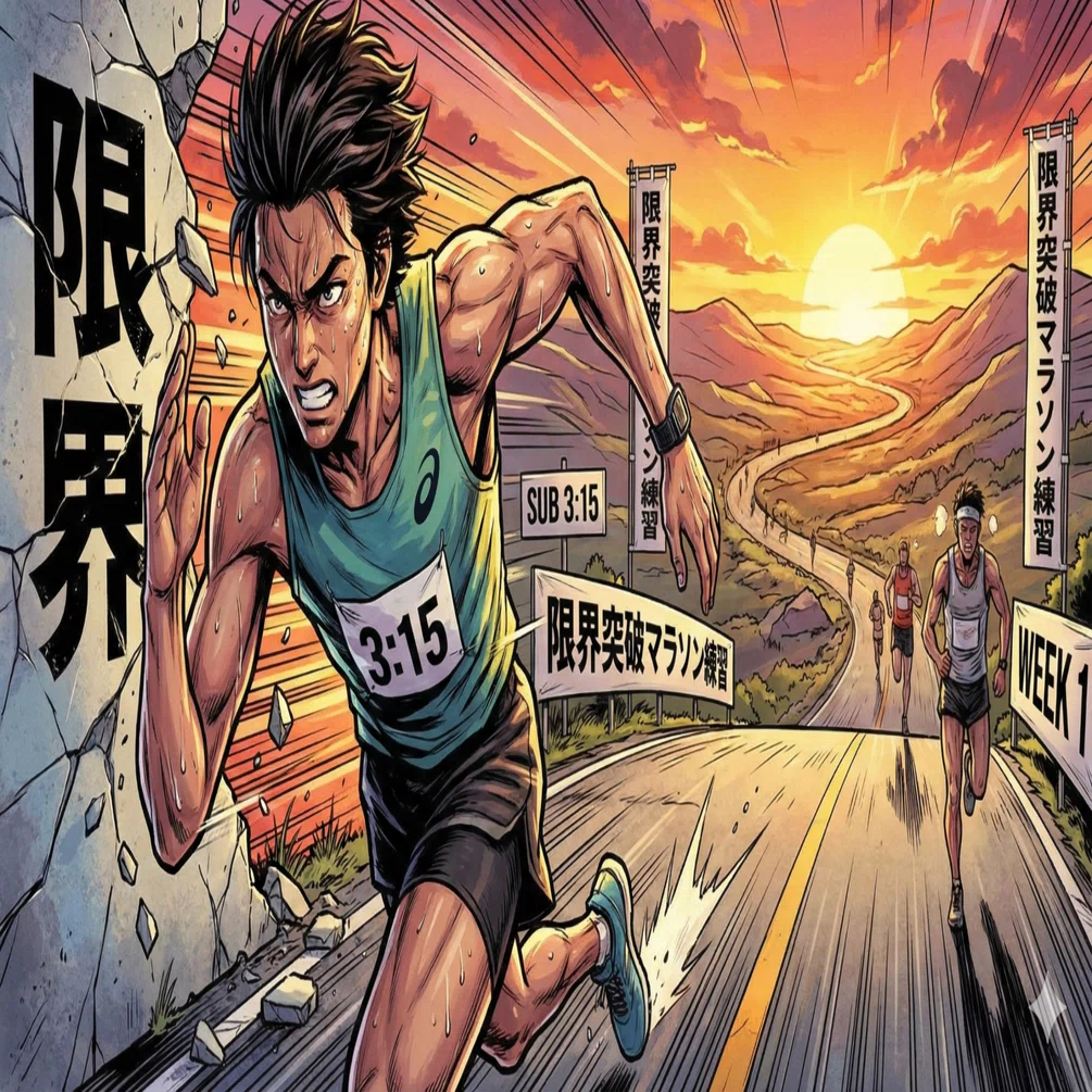 限界突破マラソン練習サブ3.15（1週目）｜tigertaizo
