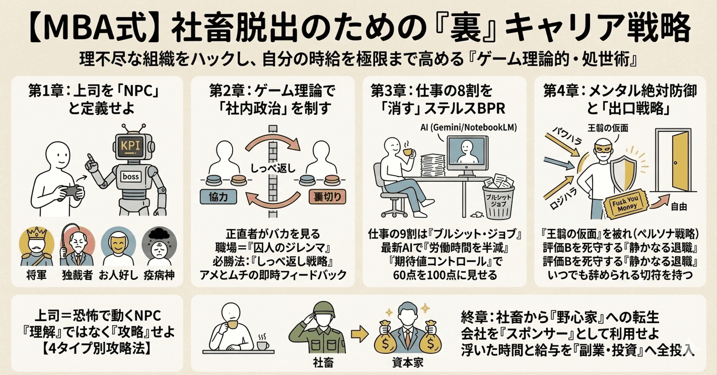 MBA式】社畜脱出のための「裏」キャリア戦略。理不尽な組織をハックし