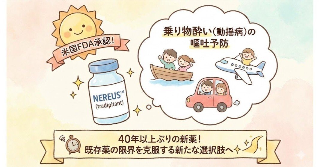 経口ニューロキニン-1 (NK-1) 受容体拮抗薬：NEREUS™ (一般名