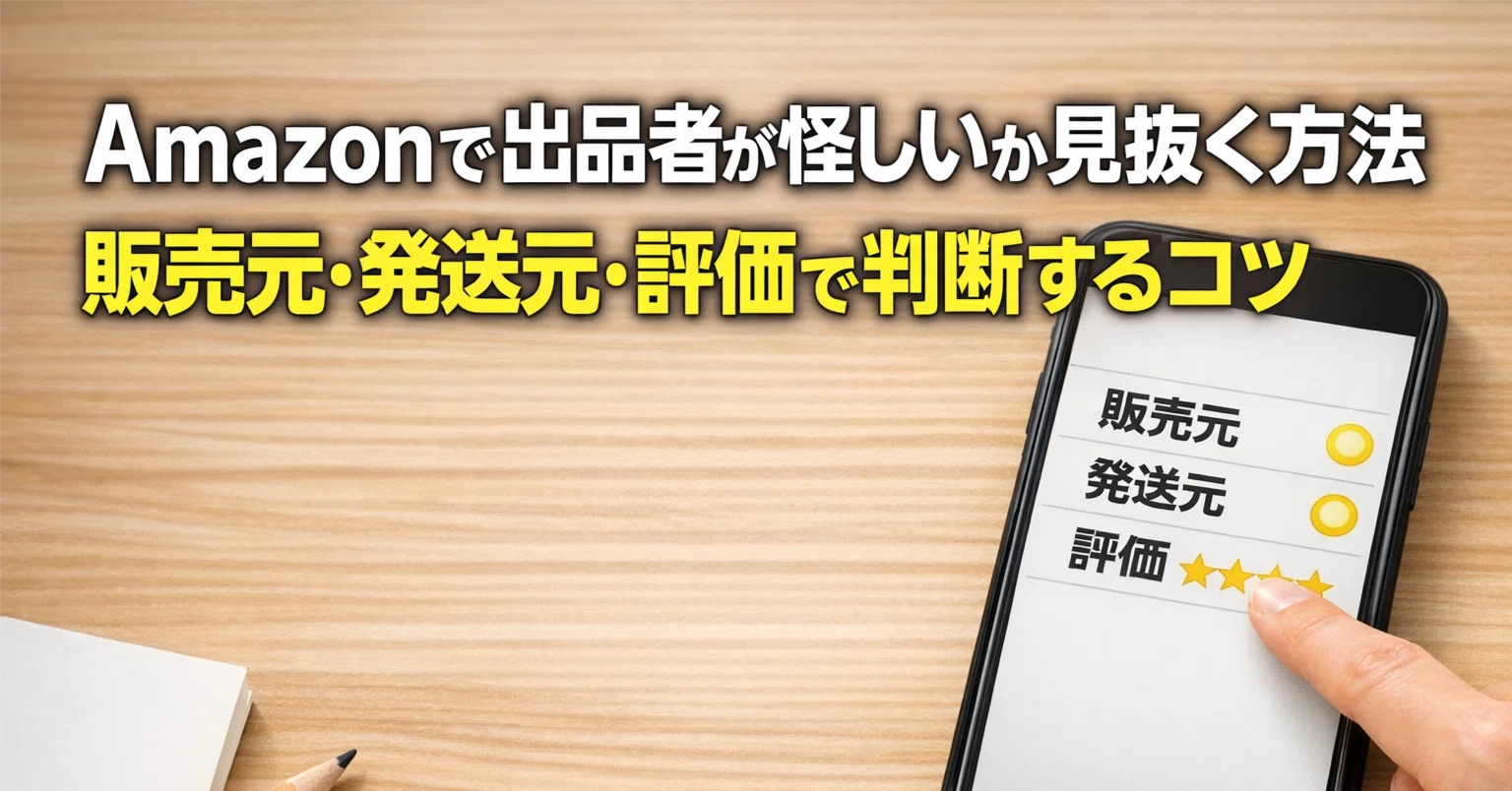 Amazonで出品者が怪しいか見抜く方法販売元と発送元と評価で判断する 