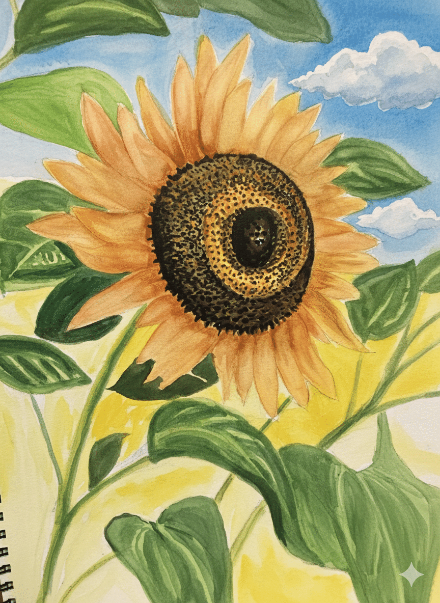 実験】手描きのひまわり vs AI生成 vs AIブラッシュアップ！ 絵の