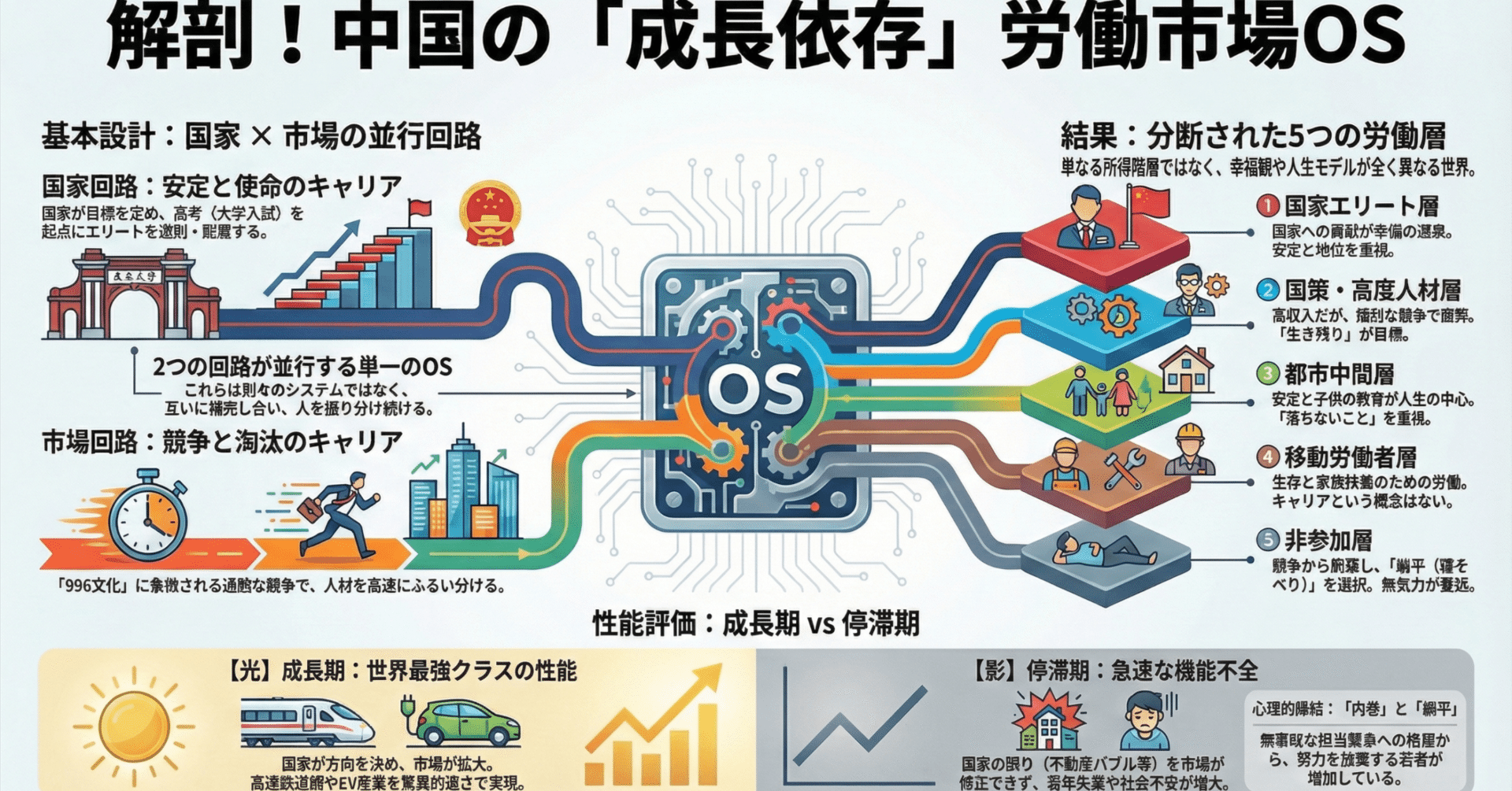 中国の労働市場OS――国家回路と市場回路が並行する「成長依存型OS」の現在地｜かんがえごとフォルダ（人事戦略・組織開発）