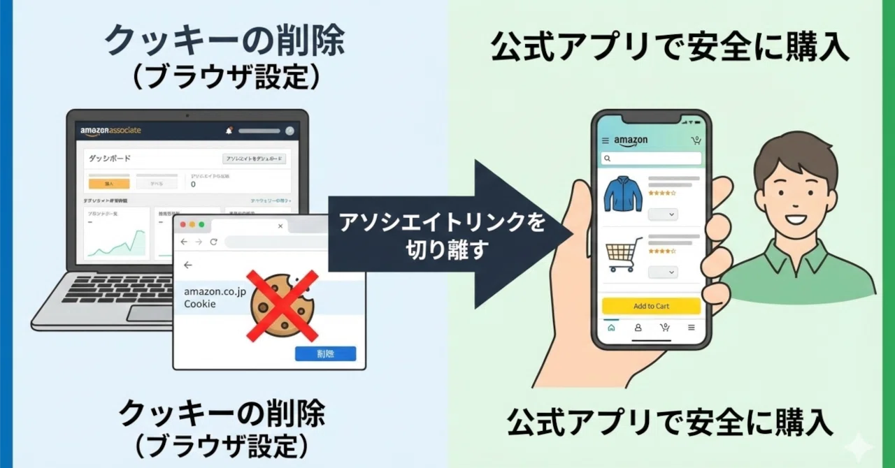 自己購入にならない、Amazonアソシエイト・パートナーのAmazonでの安全