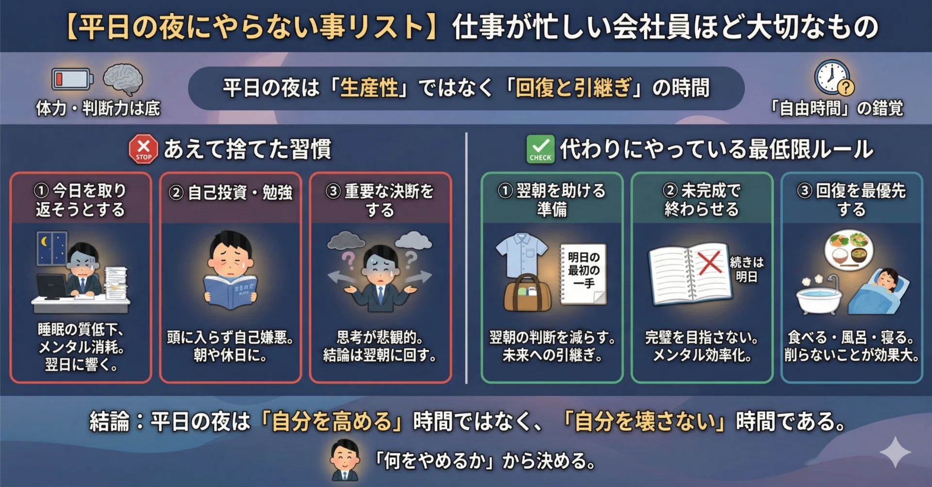 平日の夜にやらない事リスト】仕事が忙しい会社員ほど大切なもの