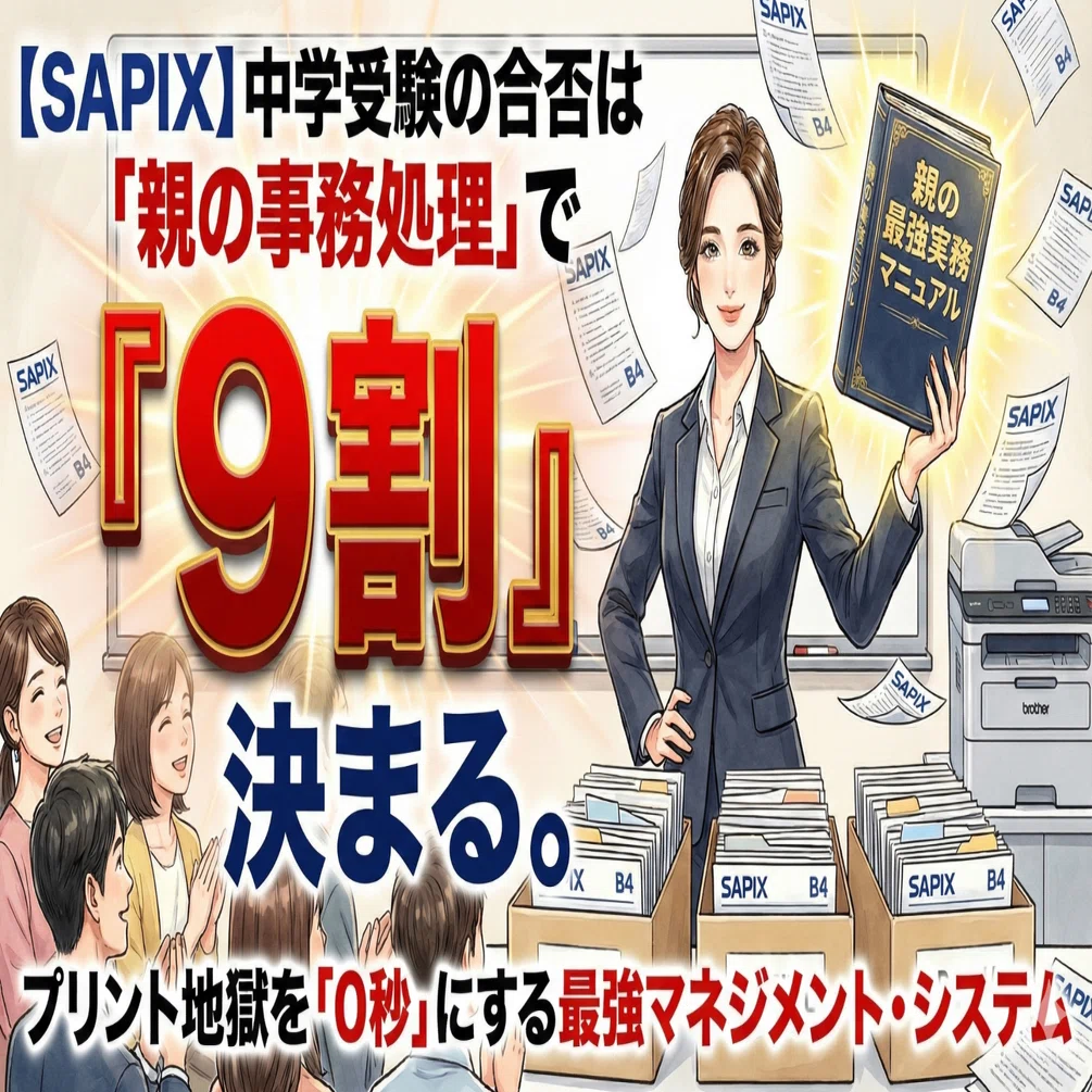 SAPIX必読】中学受験の合否は「親の事務処理」で9割決まる。プリント