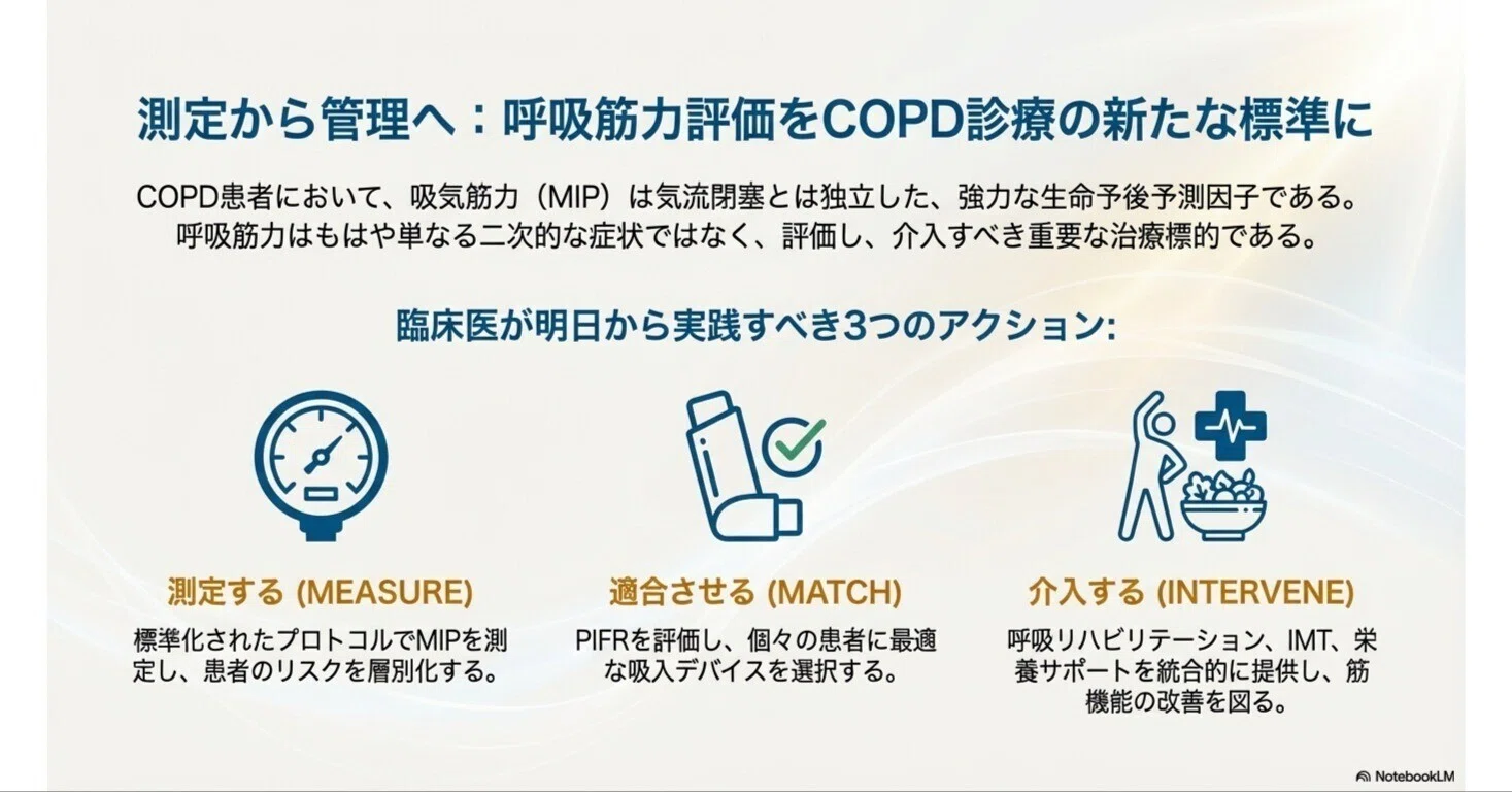 COPD患者における呼吸筋力と死亡率：システマティックレビューおよび 