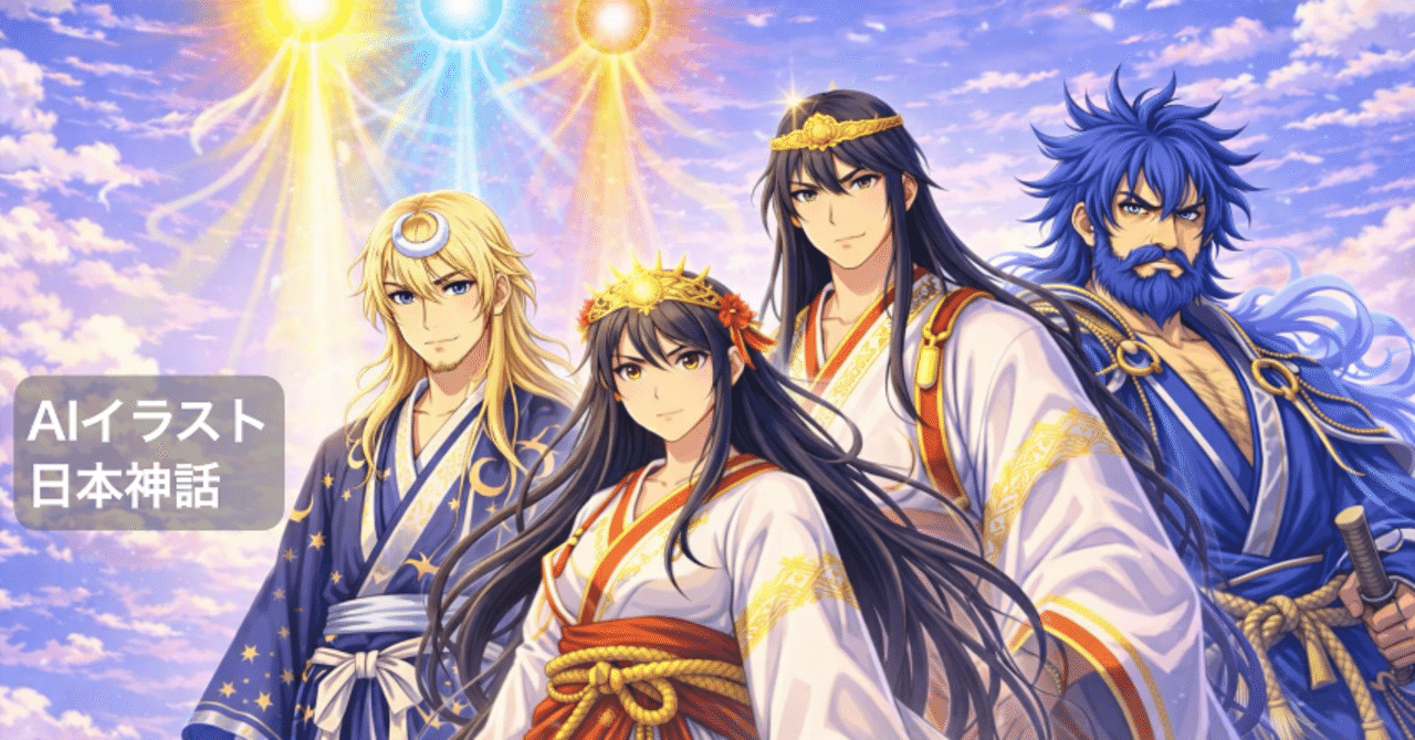 AIイラスト日本神話｜2．イザナギとイザナミの国生み・神生み｜ほぼ63