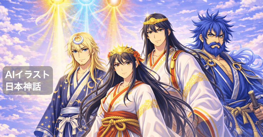 AIイラスト日本神話｜3．イザナギとイザナミの別れ｜ほぼ63世ヤマトタケル