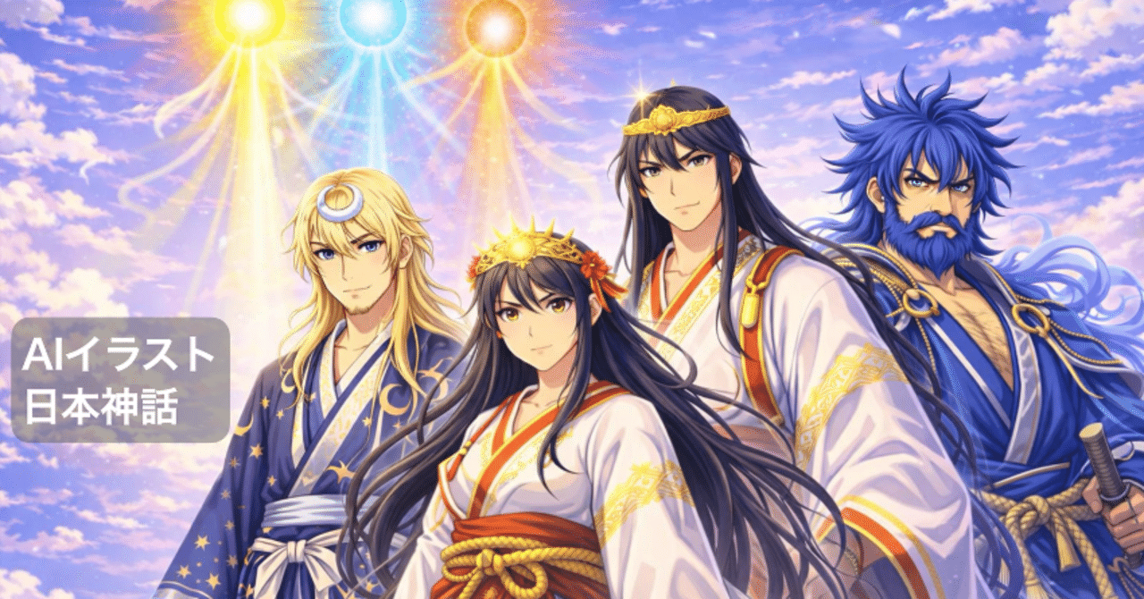 AIイラスト日本神話｜4．アマテラスとスサノオ｜ほぼ63世ヤマトタケル