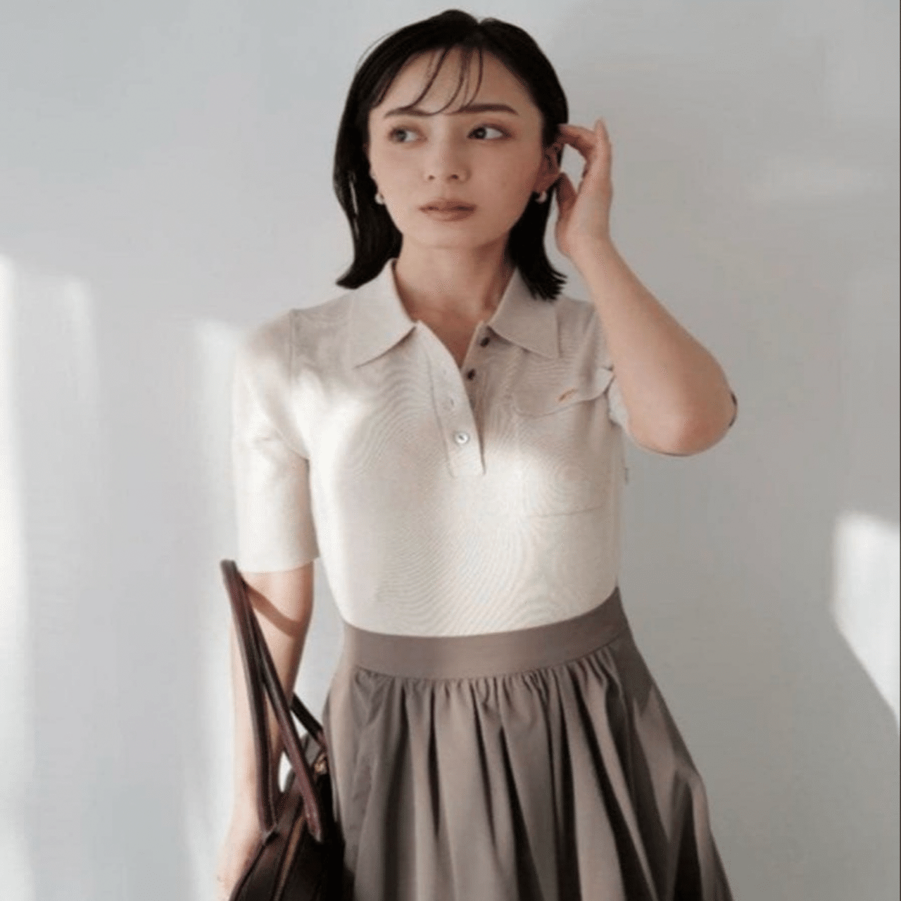 anuans 【ZOZO限定カラー】ポロニットドッキングワンピース｜anuans