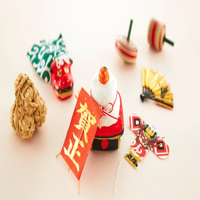 おきもの(お正月) 楽天市場】送料無料 和風 季節の小物 陶器 置物 正月 セット/ お正月