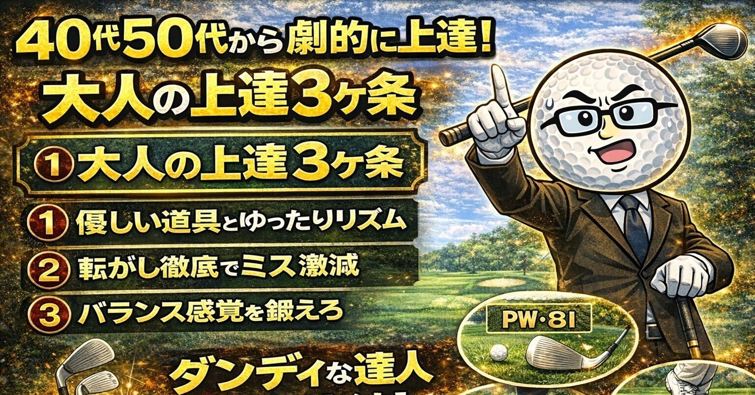 大人のゴルフ】40〜50代から「周りを圧倒する」ための上達3箇条｜BKB480