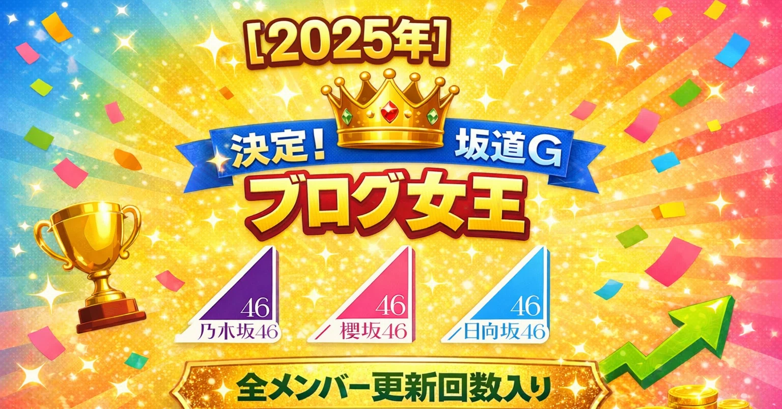 2025年】決定！！坂道Gブログ更新女王｜wakuoshi46