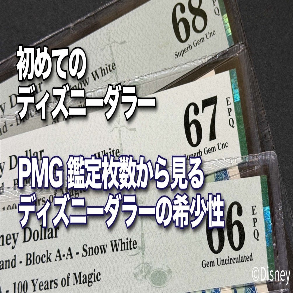 初めてのDダラー】PMG鑑定枚数から見る、ディズニーダラーの希少性