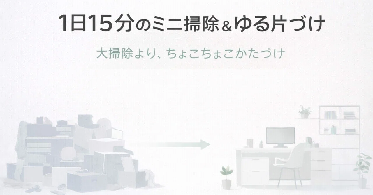 大掃除はやめました。1日15分のミニ掃除＆ゆる断捨離で部屋が変わった
