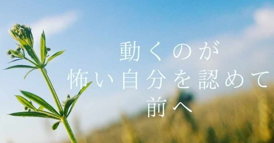 動くのが怖い自分を認めて前へ 和田かよこ Note