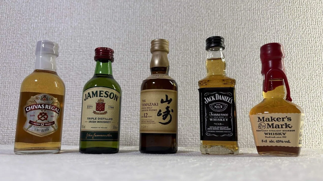 ミニボトル　全27本　ウィスキー　バーボン　サントリー　他 ウイスキー6本ミニボトル飲み比べセット+オイルサーディン
