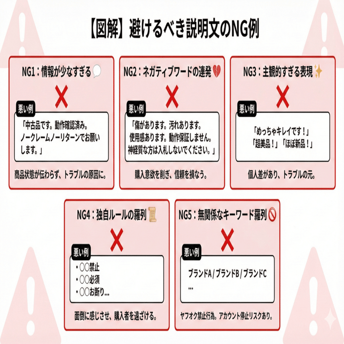 ヤフオク商品説明文テンプレート8種｜コピペで使える書き方完全版