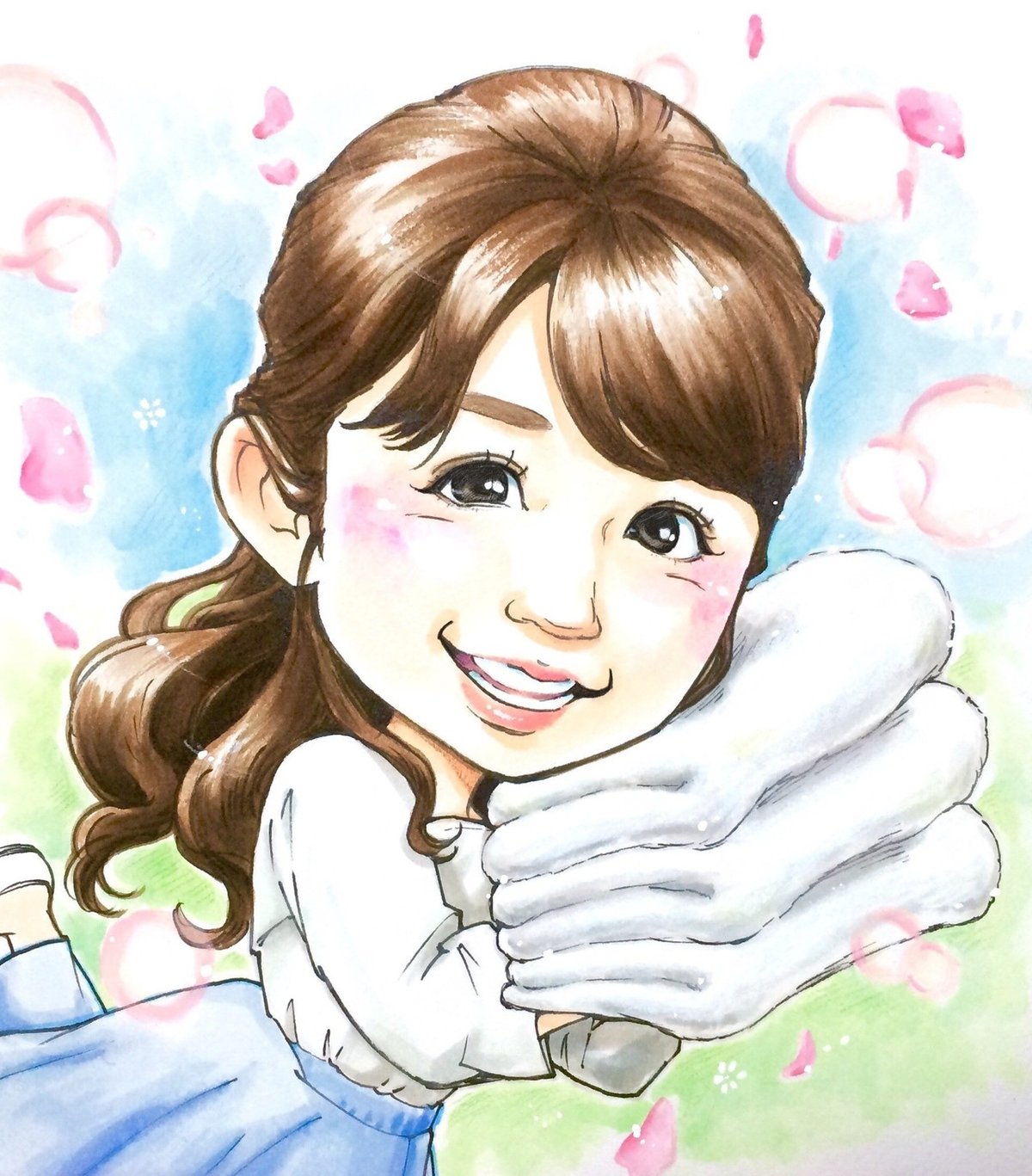 小倉優子さんの似顔絵｜ニテンナスクール