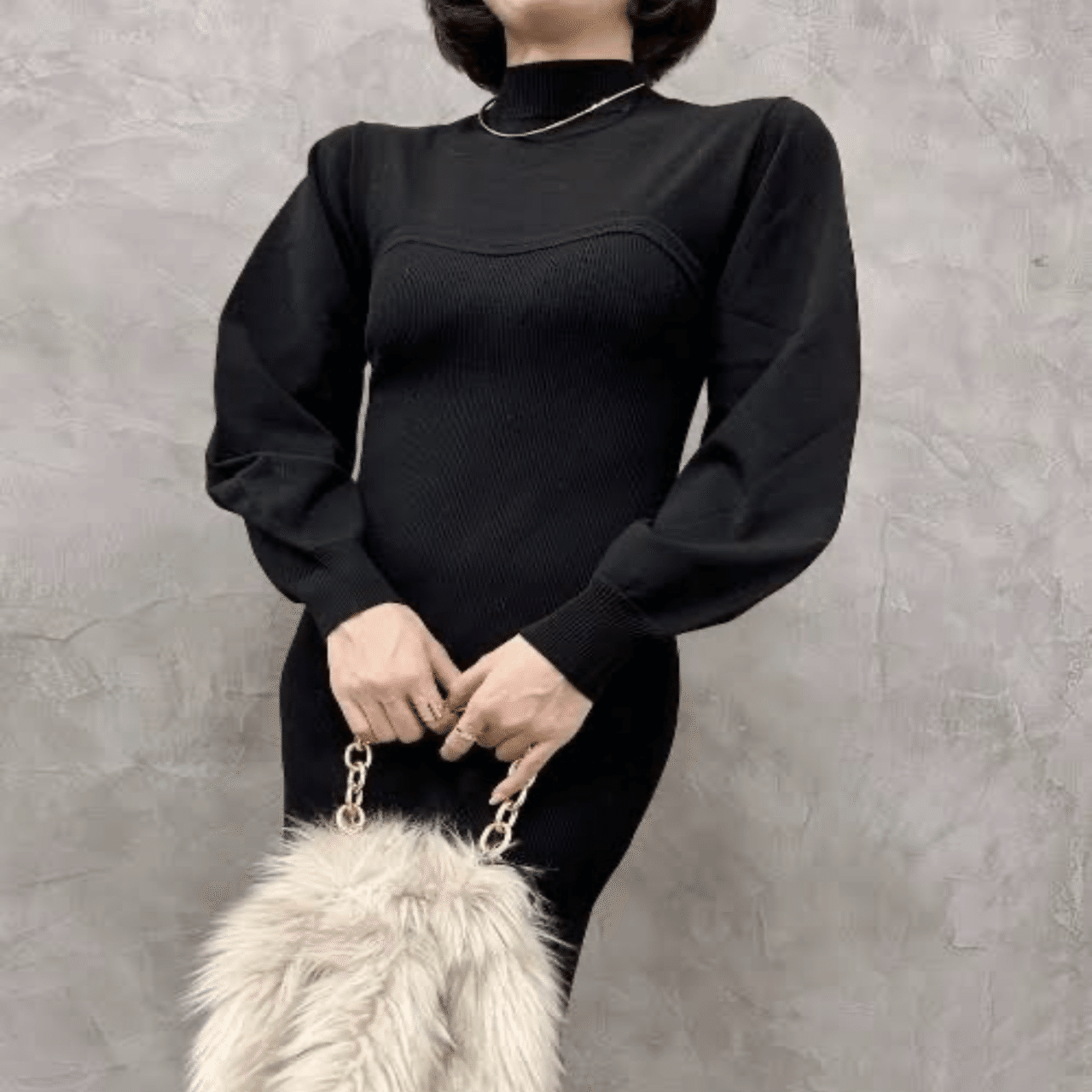 anuans ビスチェデザインニットワンピース｜anuans大好き人間