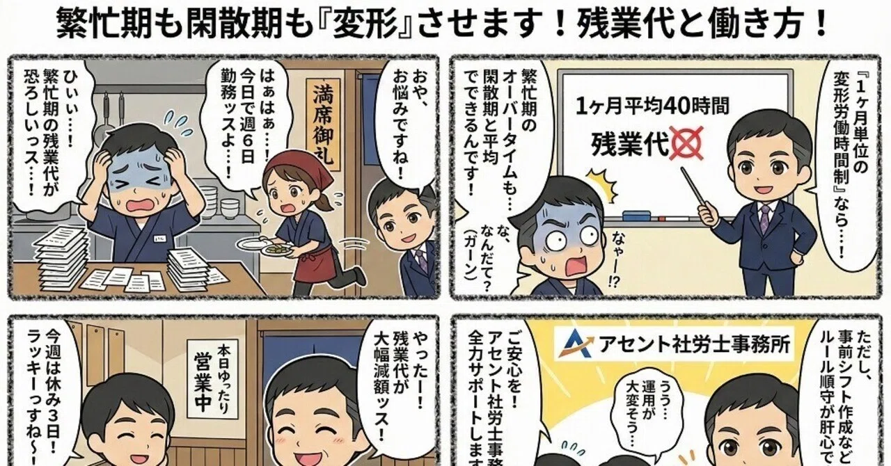 1ヶ月単位の変形労働時間制を解説！サービス業の繁忙期・閑散期に対応 