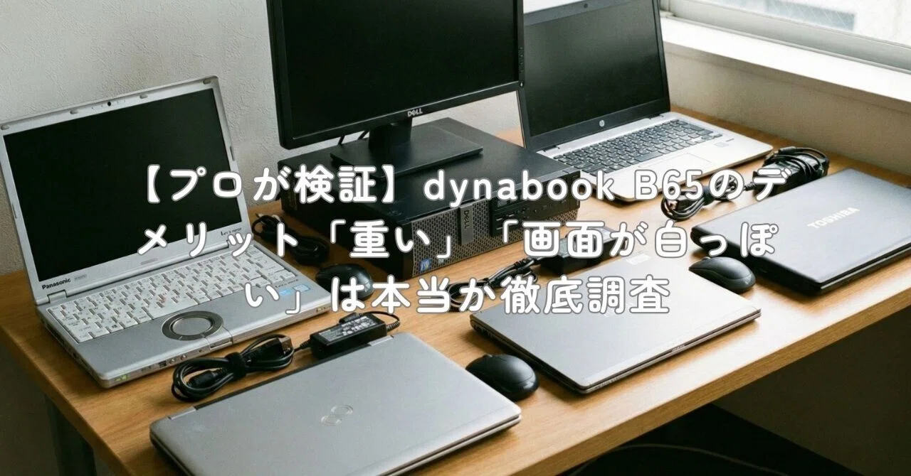 プロが検証】dynabook B65のデメリット「重い」「画面が白っぽい」は