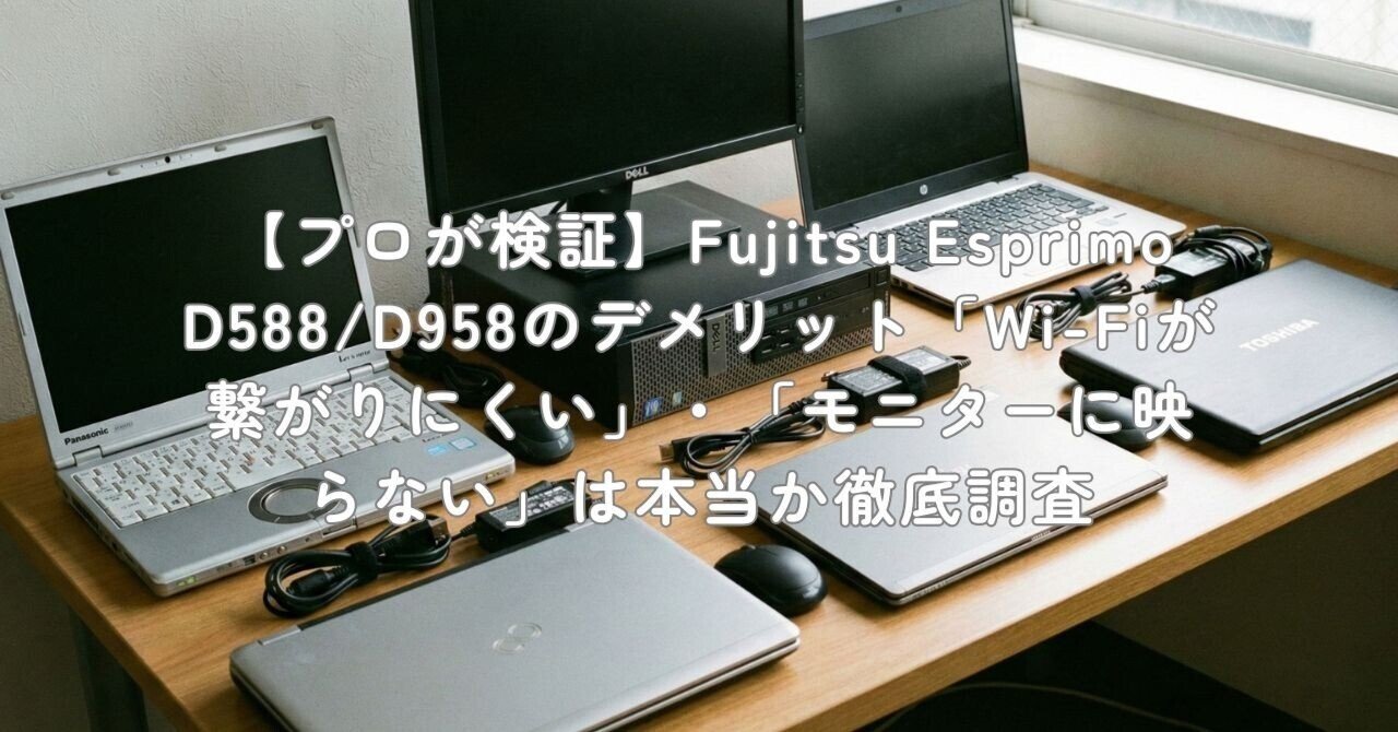 プロが検証】Fujitsu Esprimo D588/D958のデメリット「Wi-Fiが繋がり