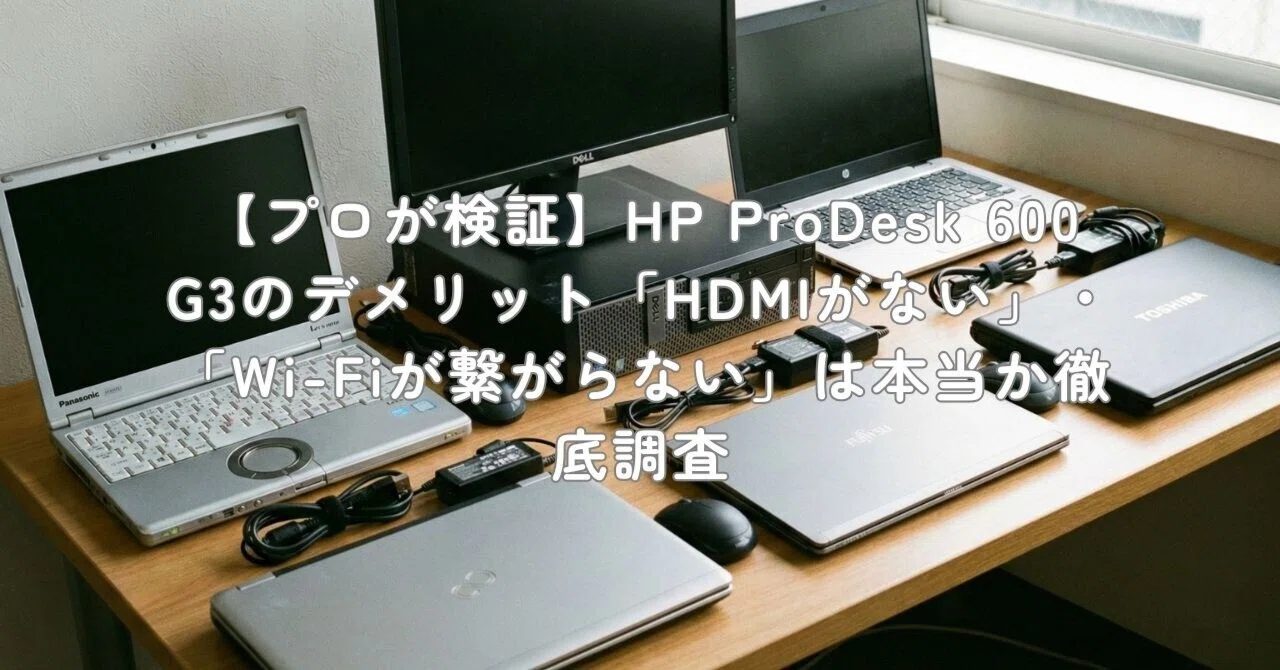 プロが検証】HP ProDesk 600 G3のデメリット「HDMIがない」・「Wi-Fiが
