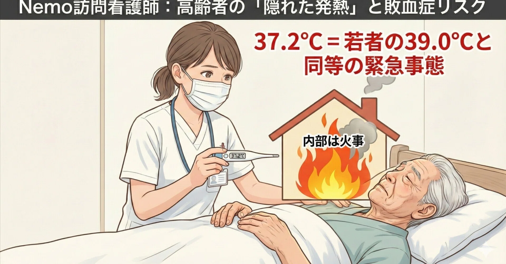 3分で学ぶ】高齢者の微熱の37.2度は若者の39度と同じ？｜Nemo訪問看護
