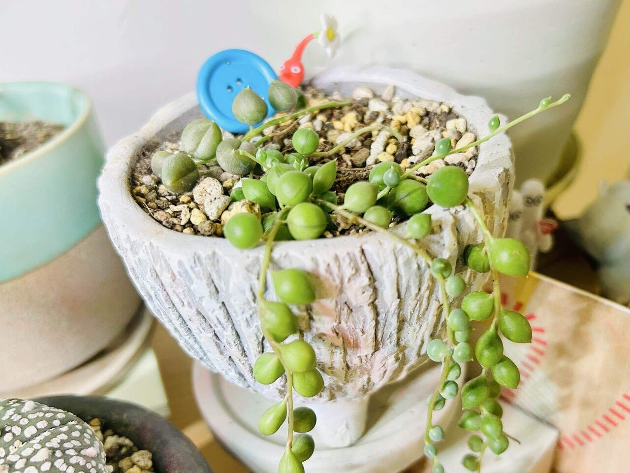 A26-052 レジンネックレス(かすみ草)レトログリーンPremium 多肉植物育成日記 グリーンネックレス｜ちゃんぽん A26-052 レジン