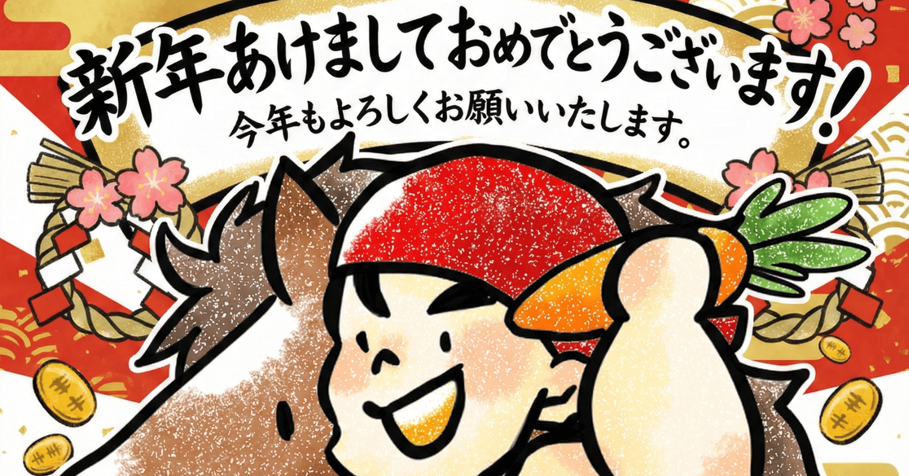 お正月✧*。2026年(午年)大サイズ 明けまして2026年！ | ぽんこつくらいが丁度いい