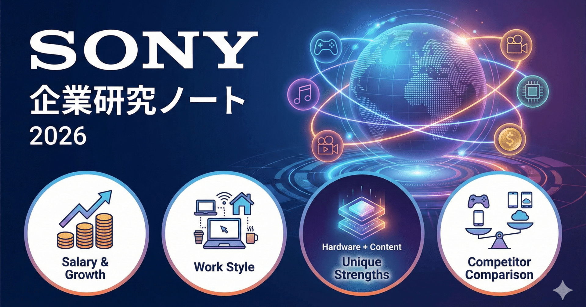 ソニーグループ｜同業他社と比較して分かる強み・年収・働き方・成長性【企業研究】｜出典つき企業研究ノート_note