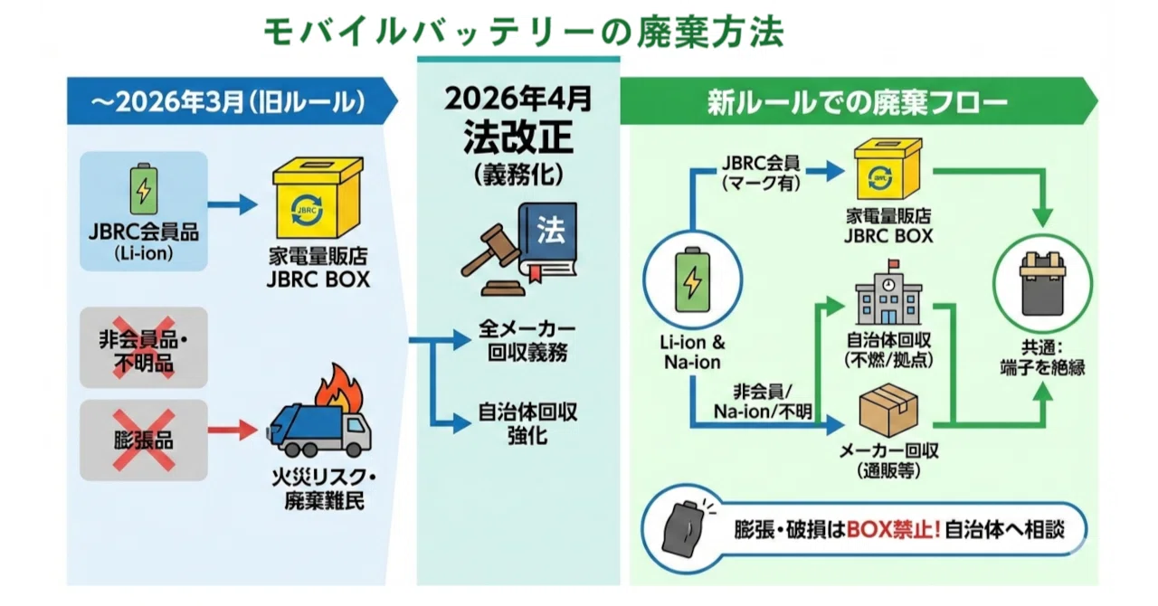モバイル バッテリー 廃棄