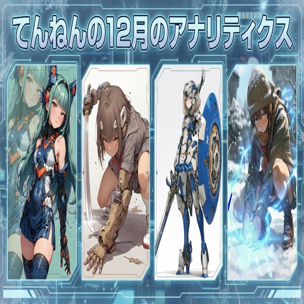 X：てんねんの12月のアナリティクス（2026年1月5日のAIイラスト