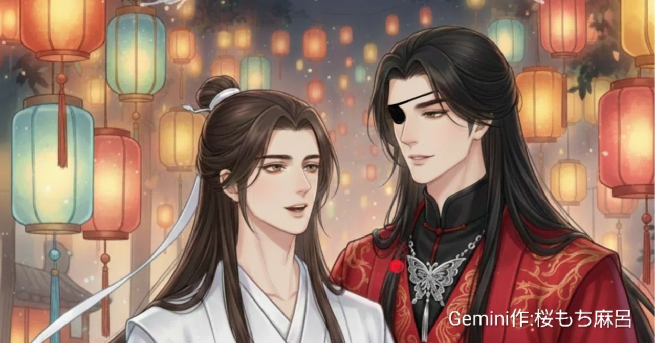 ♥️【天官賜福】鬼市・灯籠クイズ🏮天然謝憐が花城の耳元で囁いた言葉