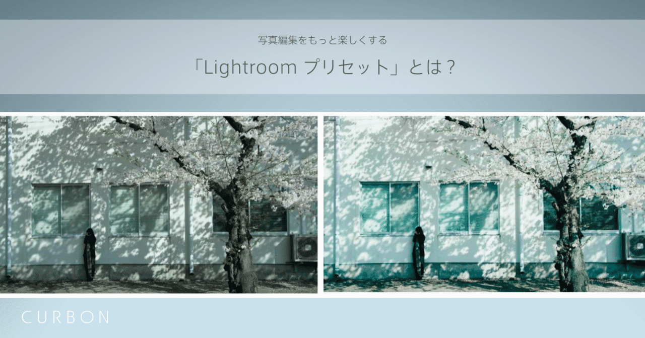 写真上達の選択肢 Curbonの Lightroom プリセット とは Curbon 自らを変える力 が世界を変える Note