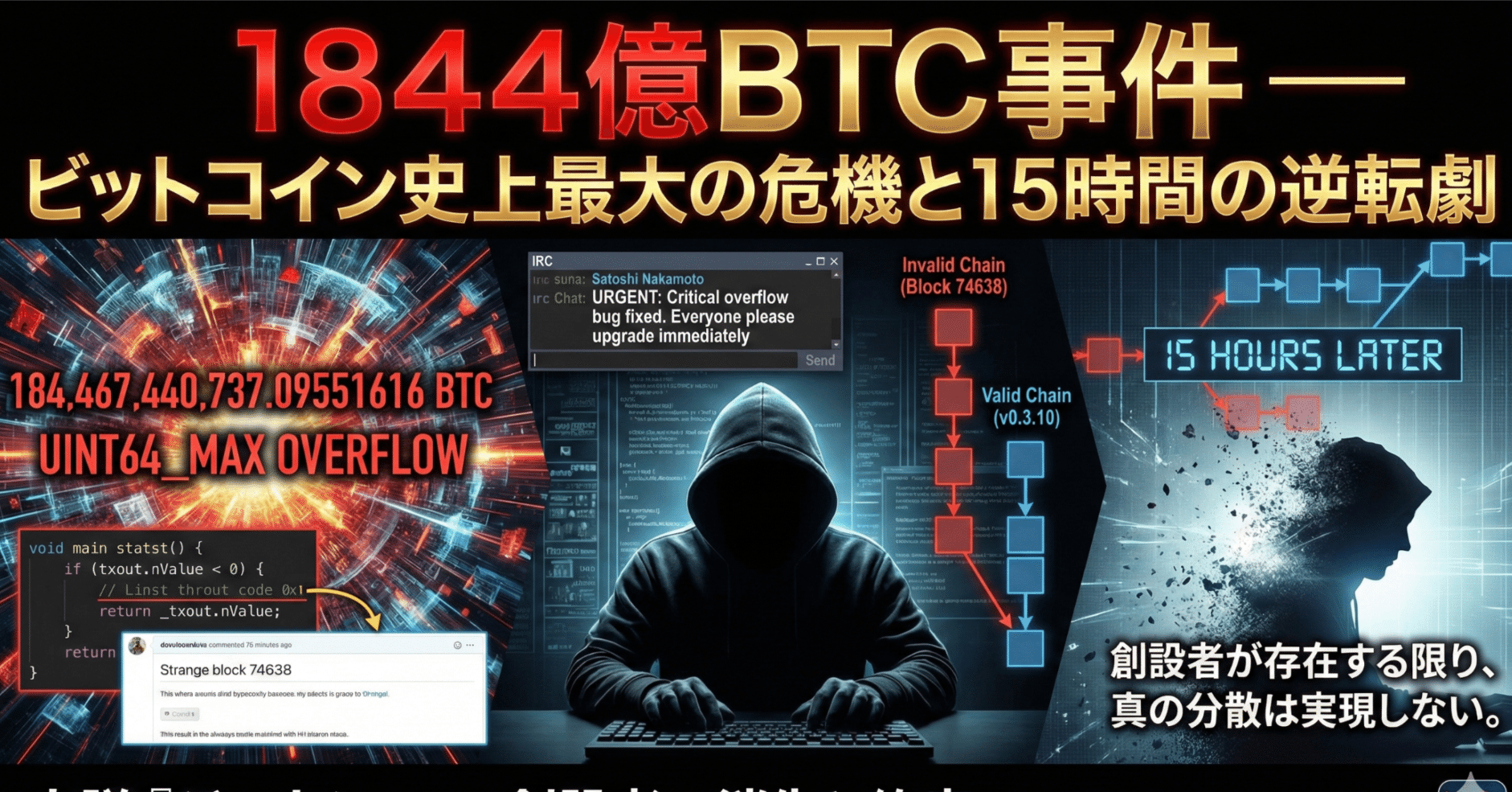 1844億BTC事件 ― ビットコイン史上最大の危機と15時間の逆転劇｜bitcoin_note