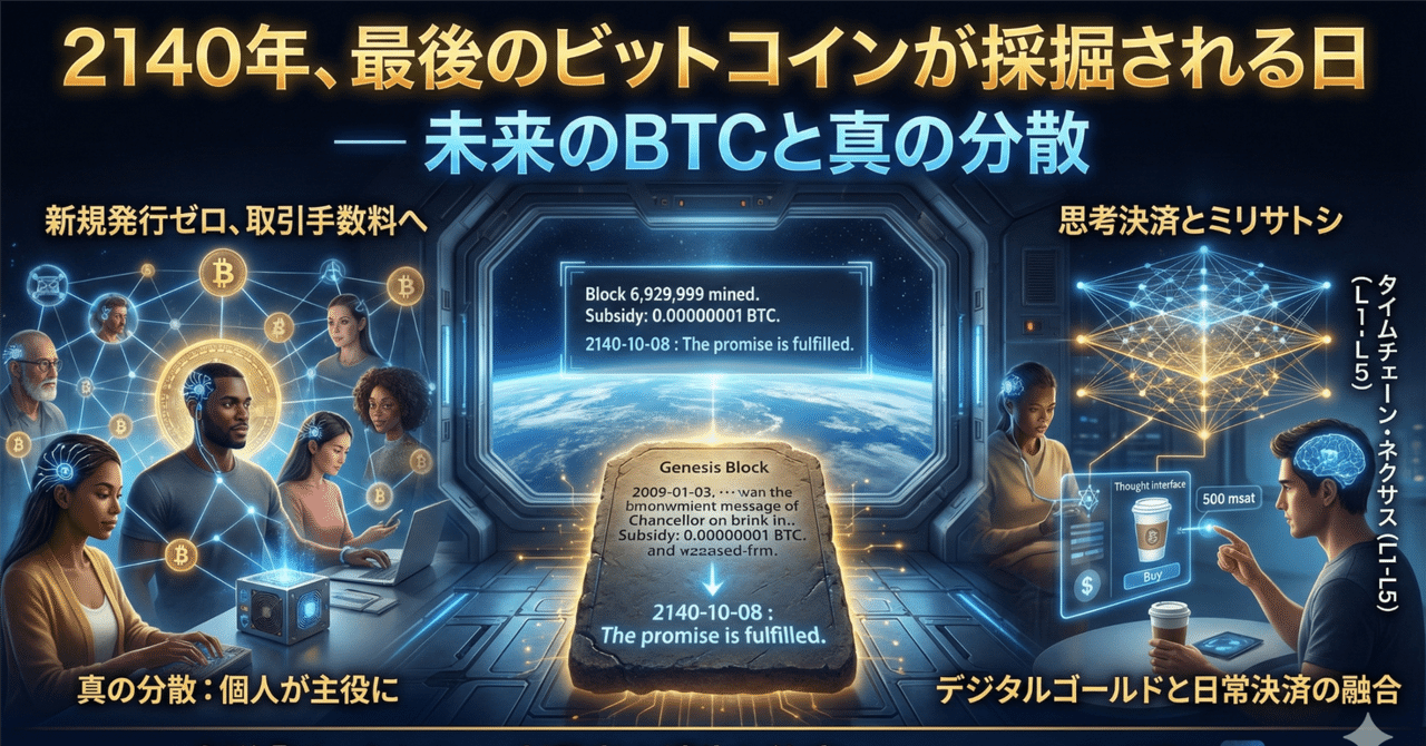 2140年、最後のビットコインが採掘される日 ― 未来のBTCと真の分散｜bitcoin_note
