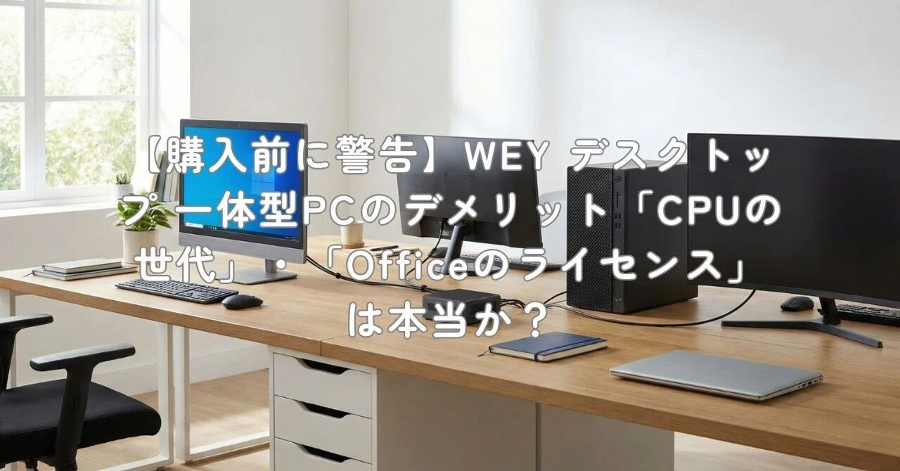 購入前に警告】WEY デスクトップ 一体型PCのデメリット「CPUの世代