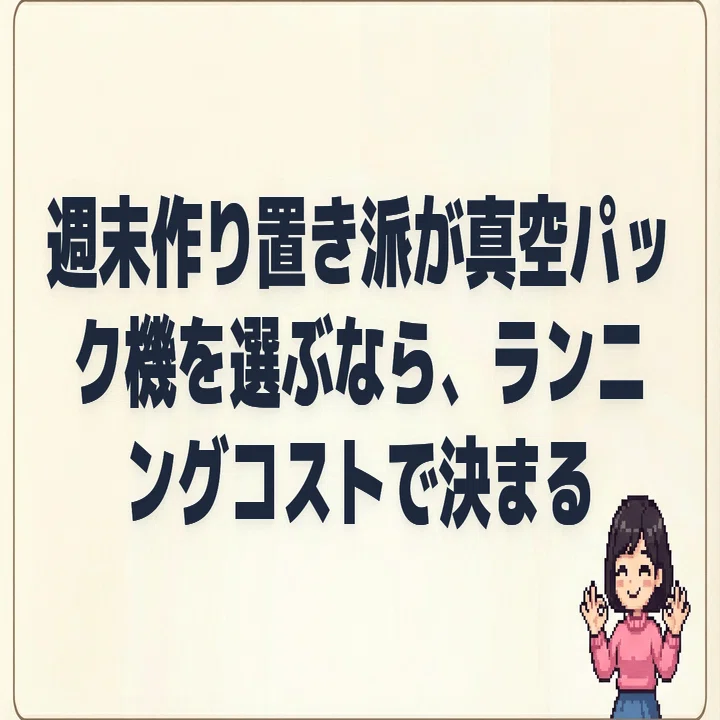 週末作り置き派が真空パック機を選ぶなら、ランニングコストで決まる
