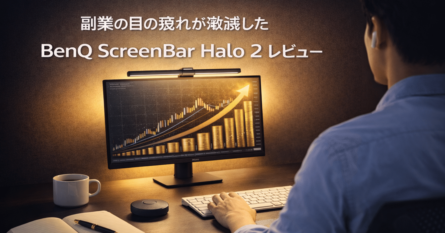 BenQ ScreenBar Halo 2 レビュー｜副業の目の疲れが激減したモニター