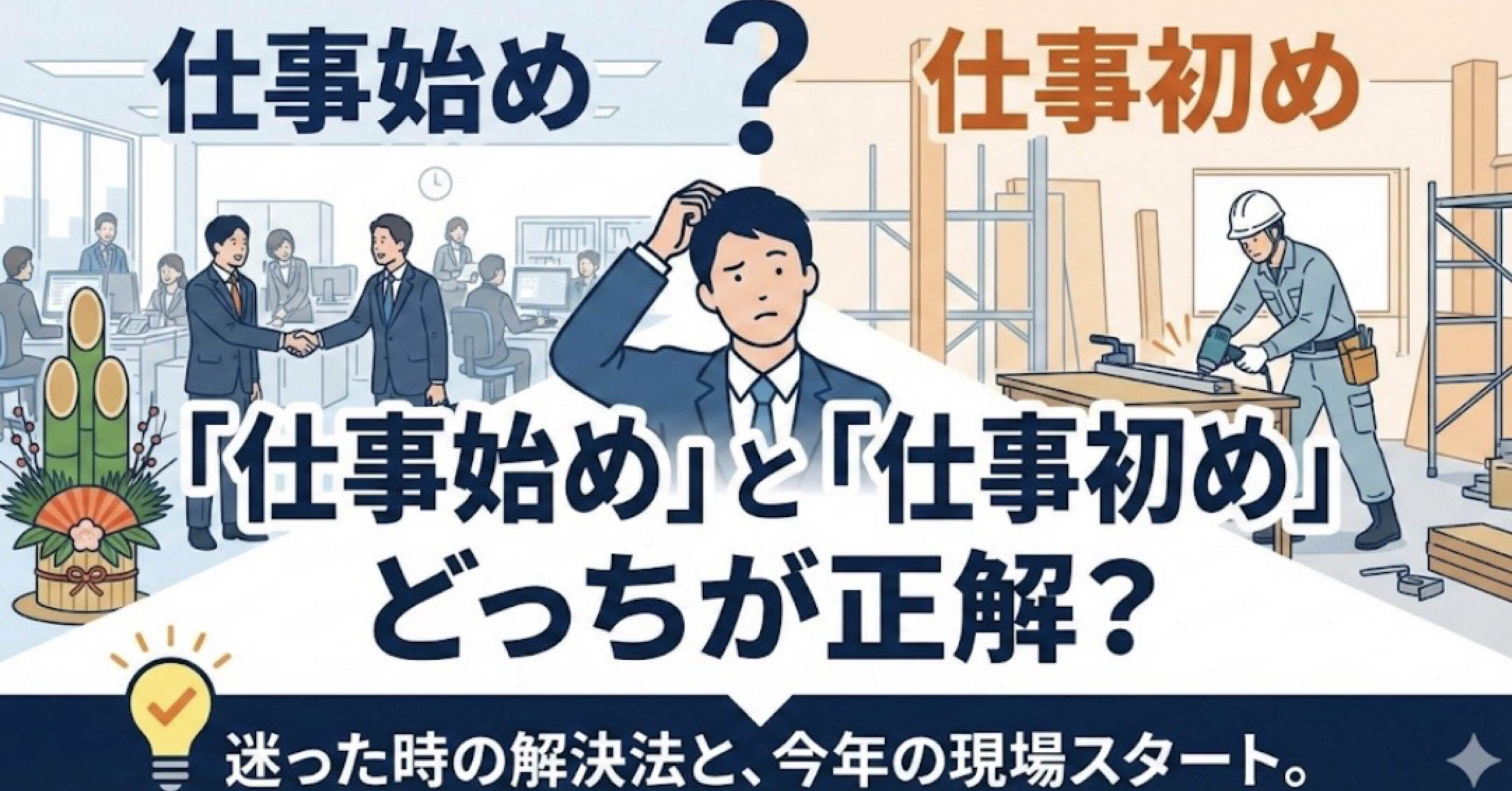 仕事始め」と「仕事初め」どっちが正解？迷った時の解決法と、今年の現場スタート。｜fujikenchiku0506