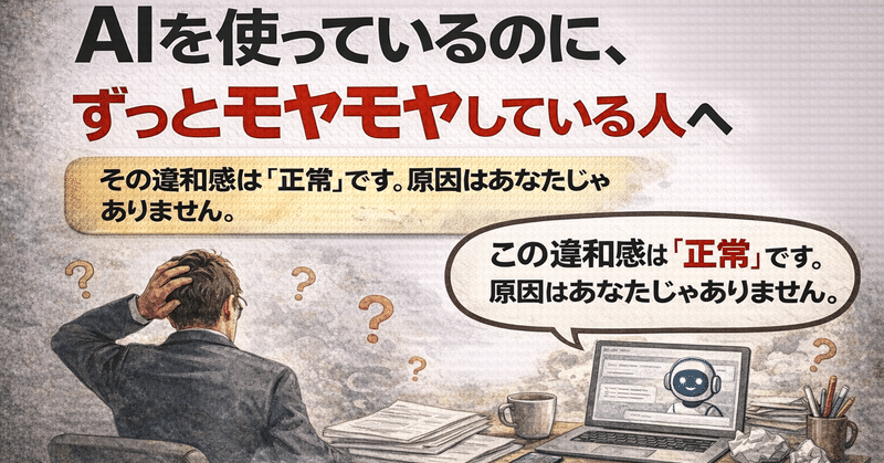 AIを使っているのに、ずっとモヤモヤしている人へ