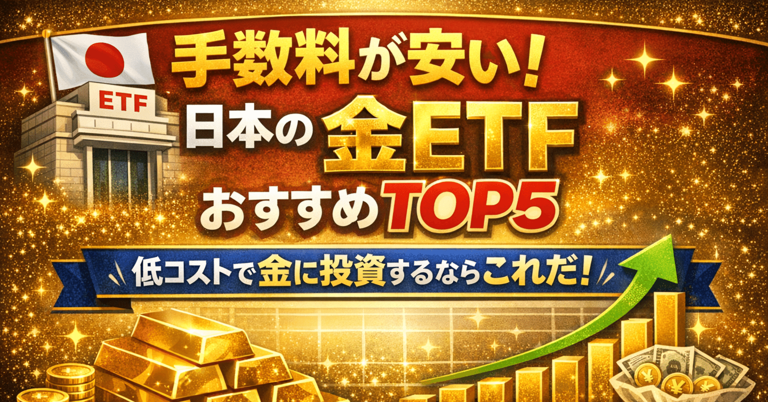 手数料が安い！日本の金（ゴールド）ETF TOP5 比較｜年収400万円サラリーマン