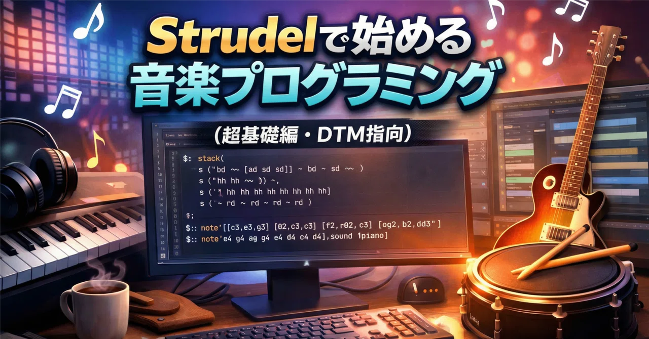 Strudelで始める音楽プログラミング（超基礎編・DTM指向）｜いにしえ@AIクリエイター
